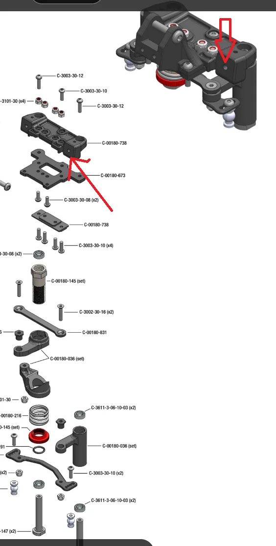 kronos front upper arm holder (steering rack assembly).webp